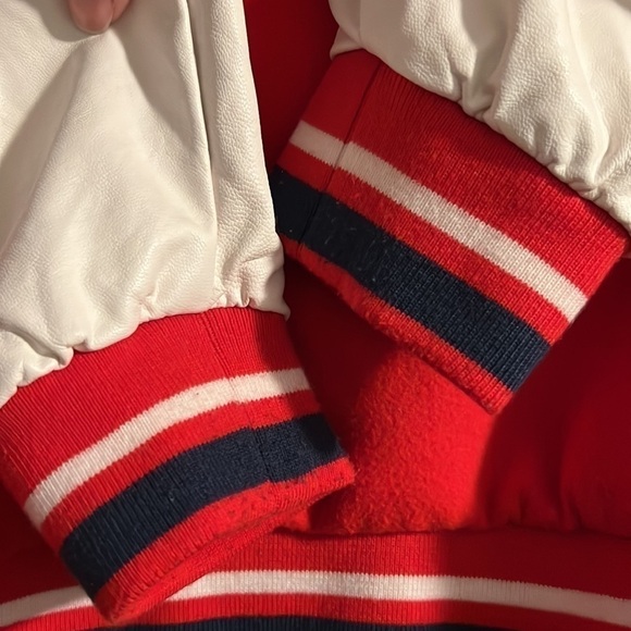 JUSTICE Girl Squad Letterman Red And White Jacket Size 16/18 - Picture 8 of 9